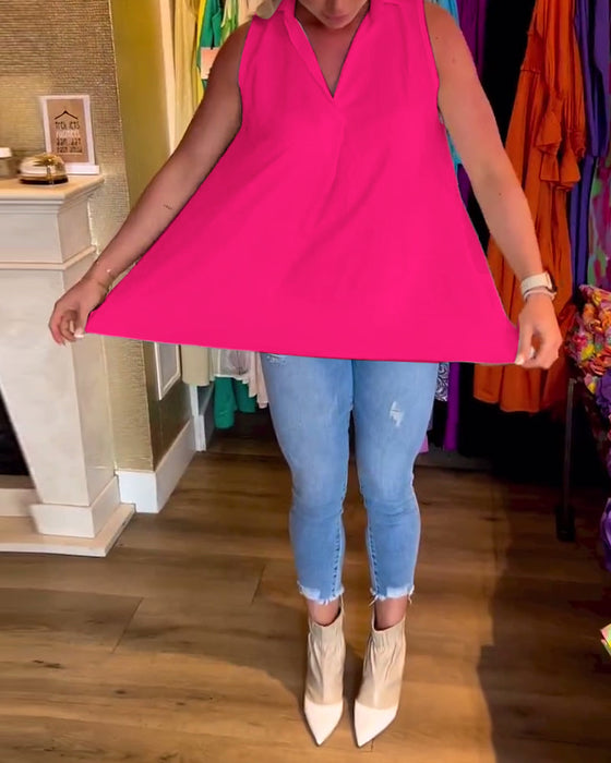 Bluzka bez rękawów z falbankami