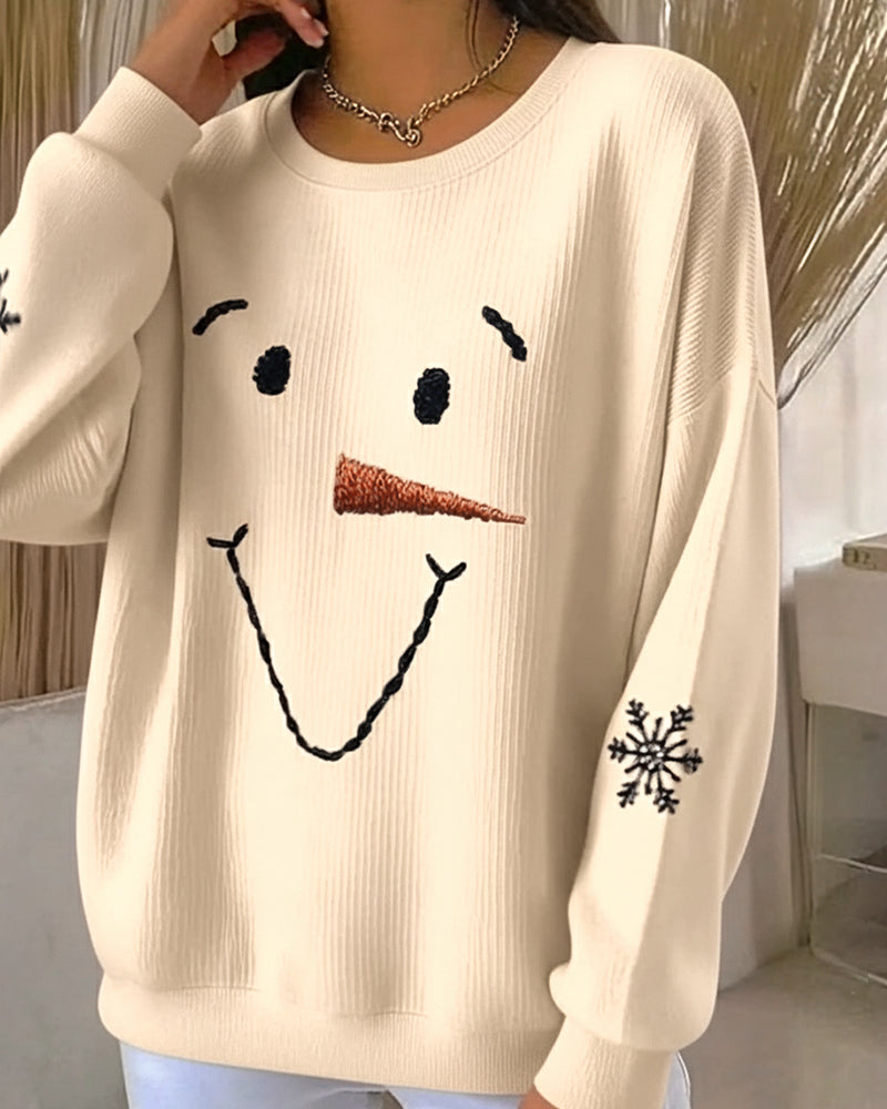 Bluza Bałwan Nadruk Okrągły Dekolt
