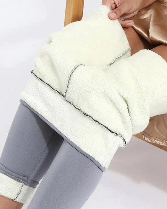 Zimowe legginsy z owczej skóry