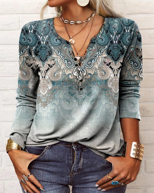 Bluzka z długim rękawem we wzór turecki