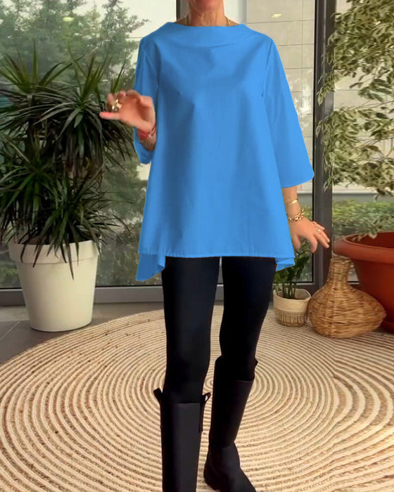 Bluzka w jednolitym kolorze