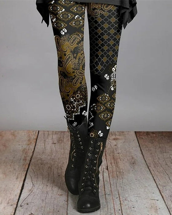 Legginsy w etnicznym stylu retro