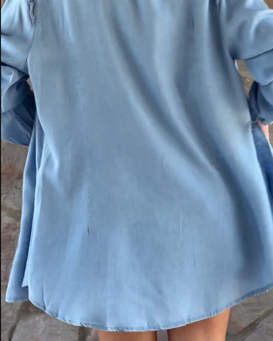 Koszula z długim rękawem w jednolitym kolorze