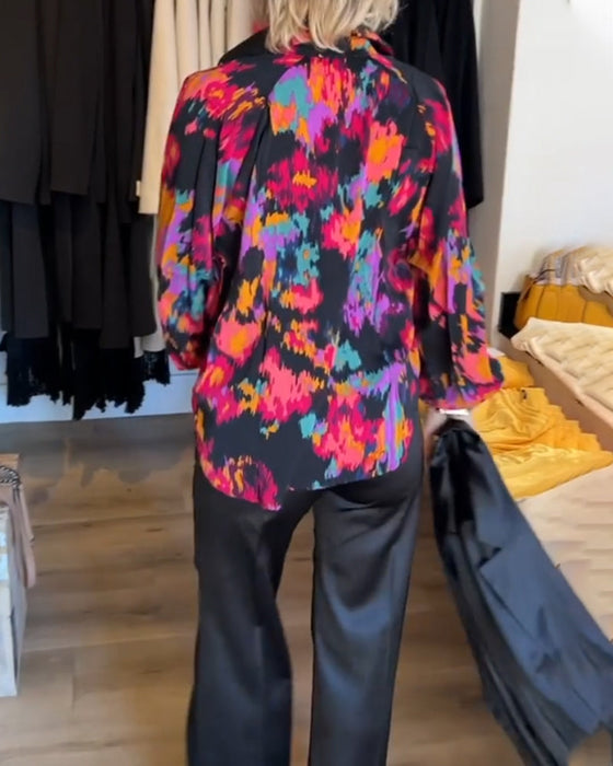 Elegancka bluzka z długim rękawem z personalizowanym nadrukiem