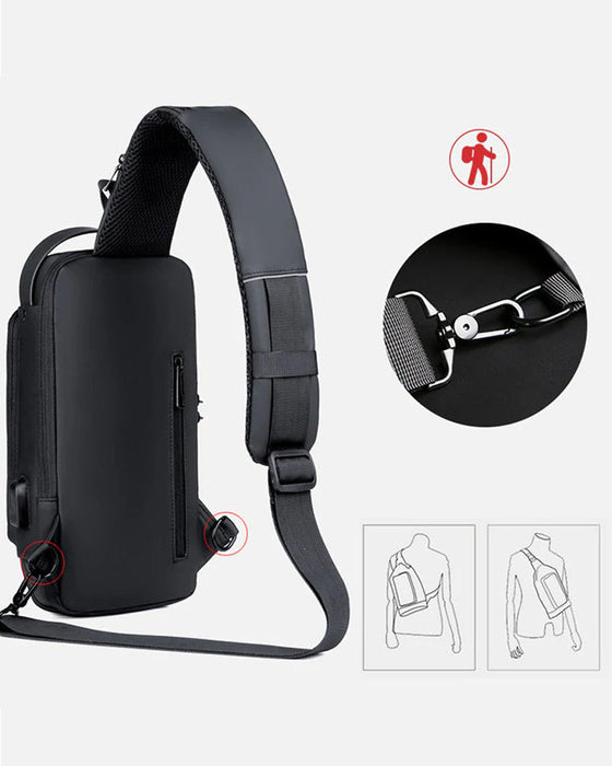 Torba na klatkę piersiową z hasłem antykradzieżowym