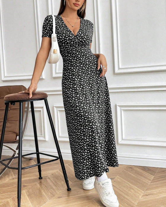 Sukienka Seksowna Elegancka Wzorzysta