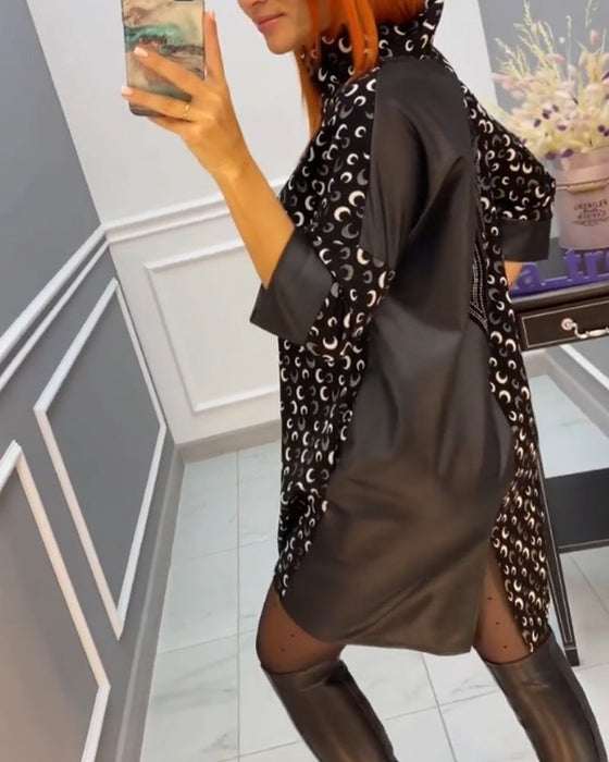 Casualowa sukienka z nadrukiem motyli