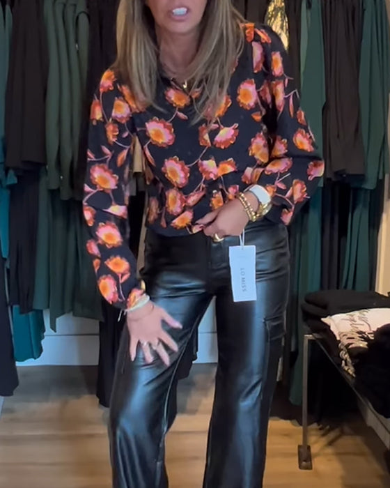 Bluzka z kwiatowym nadrukiem