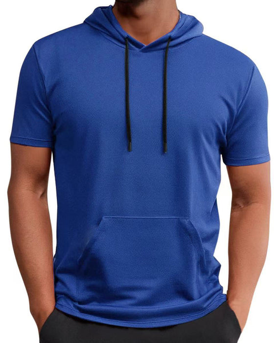T-Shirt Kaptur Szybkie Suszenie Krótki Rękaw