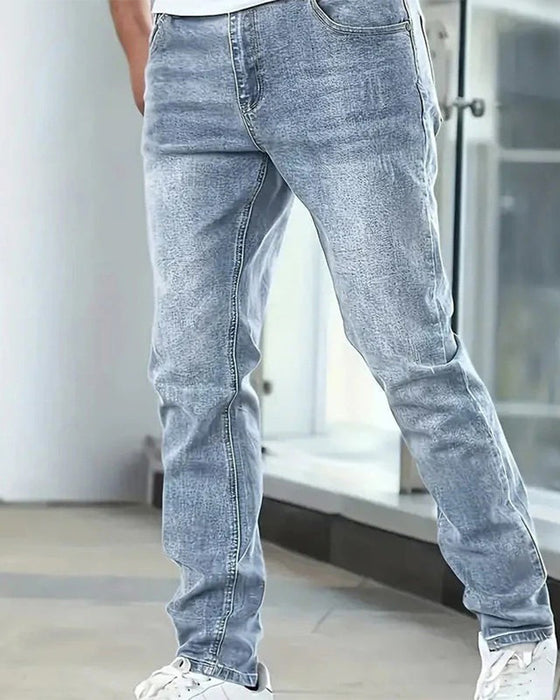 Jeans Męskie Casual Gładki