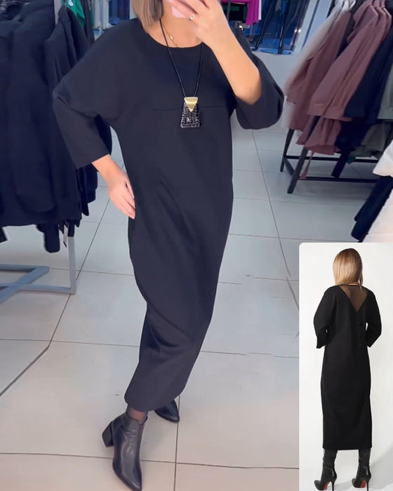 Sukienka z długim rękawem i kieszeniami