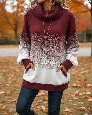 Sweter Kapturek Gradientowy Wzór