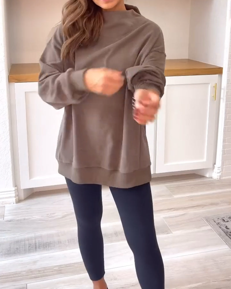 Bluza retro z rozcięciem i stójką