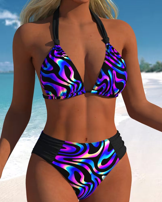 Bikini Gradient Fala Nadruk