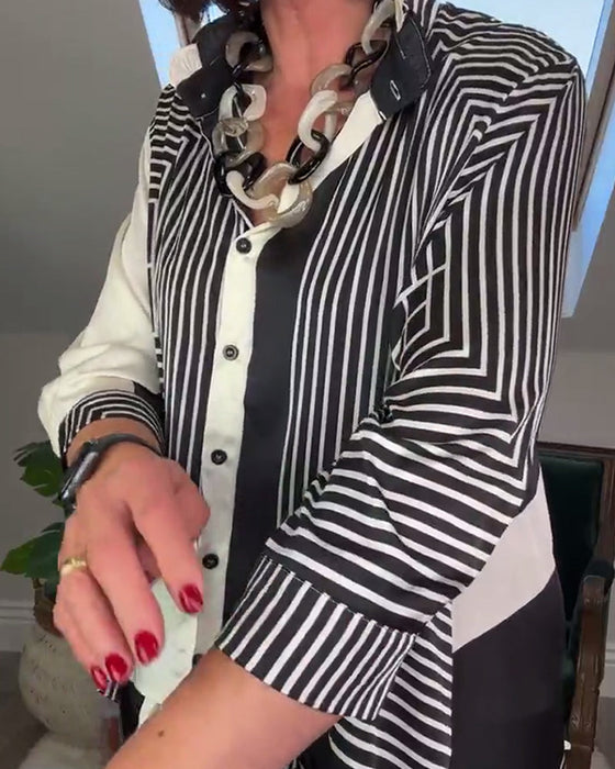 Modna koszula zapinana na guziki o nieregularnym kroju