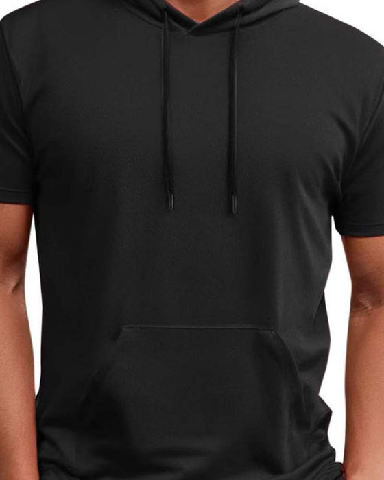 T-Shirt Kaptur Szybkie Suszenie Krótki Rękaw