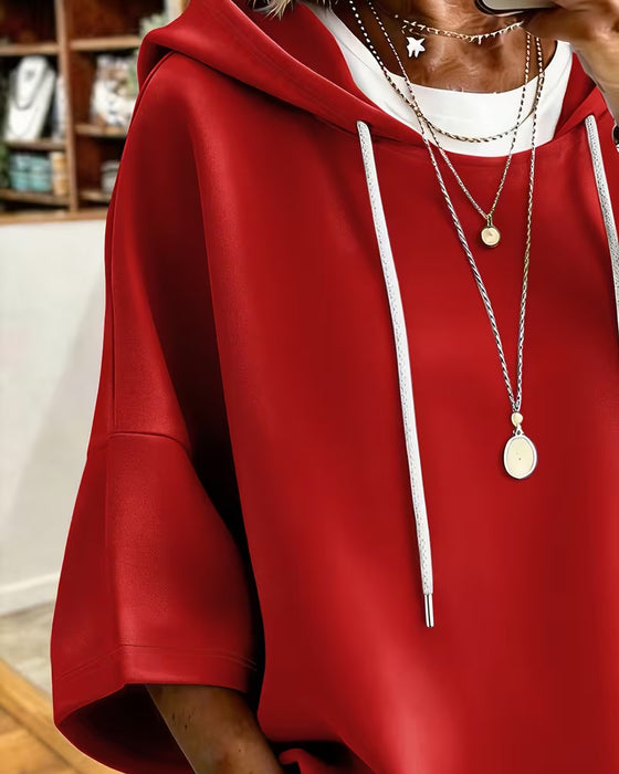 Hoodie Loose Siedem-Czwarty Rękaw