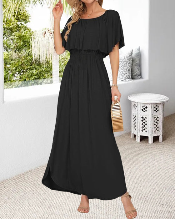 Sukienka Off-Shoulder Ruffle Rozcięcie