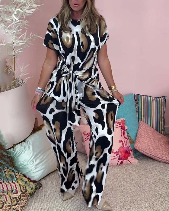 Dwuczęściowy zestaw w panterkę