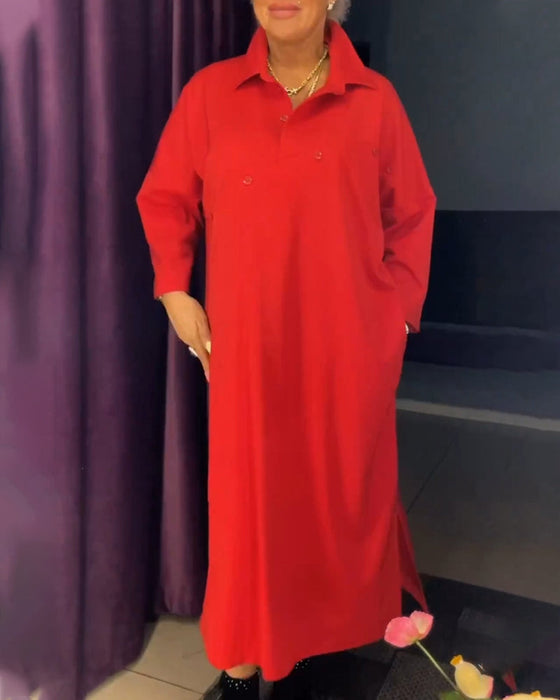 Sukienka o swobodnym kroju z kołnierzykiem