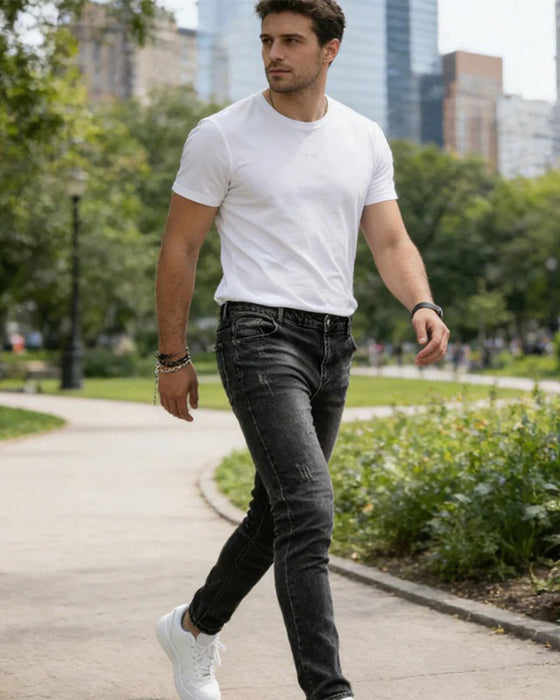 Jeans Męskie Casual Gładki