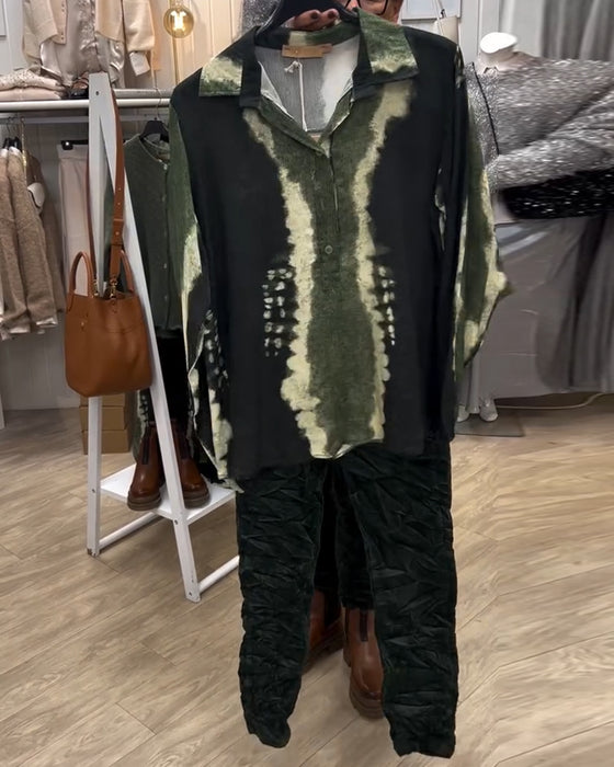 Koszula Z Klapami W Stylu Retro Z Długim Rękawem