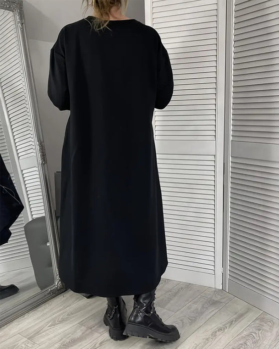Luźna Oversize Sukienka Z Zamkiem