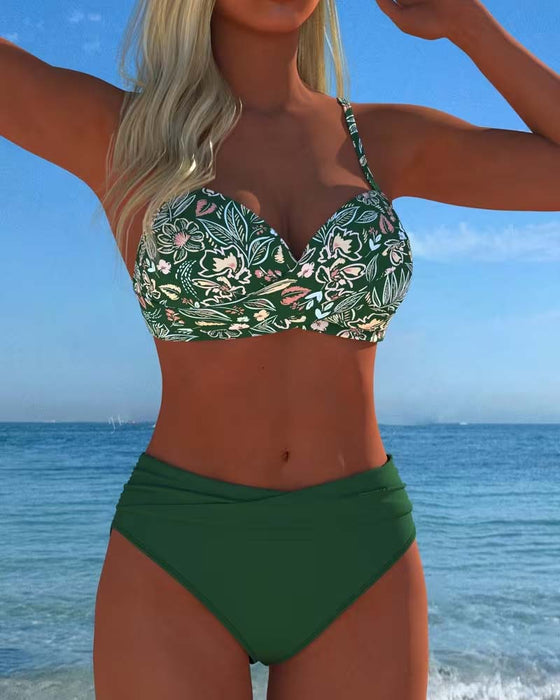 Bikini Krzyż Kwiatowy Nadruk