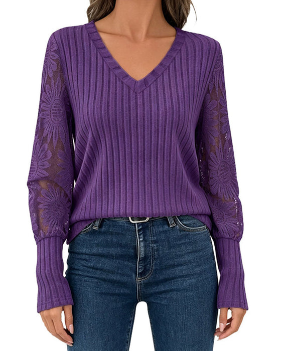 Top Stylowy Koronkowe Wykończenie Patchwork
