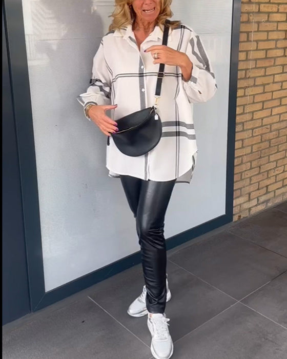 Koszula w kratę z guzikami