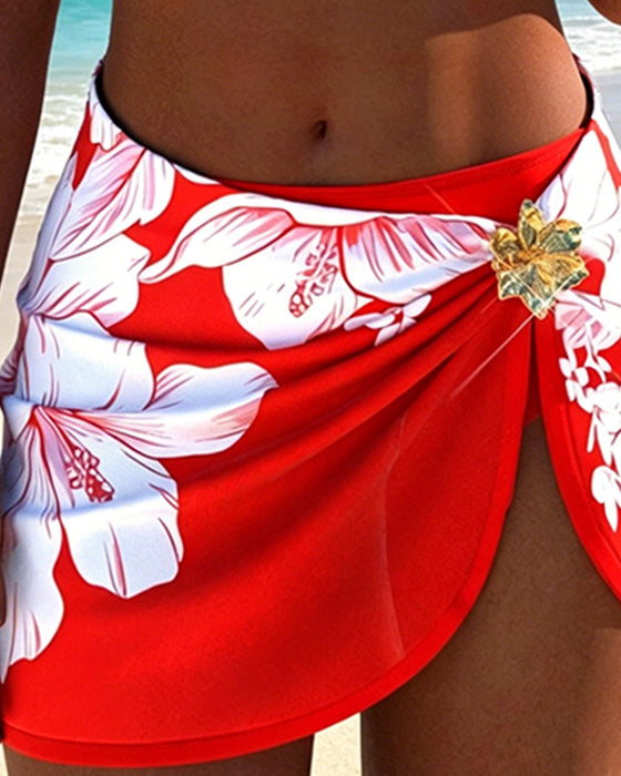 Bikini Kwiat Hibiskusa Styl Spódnicy