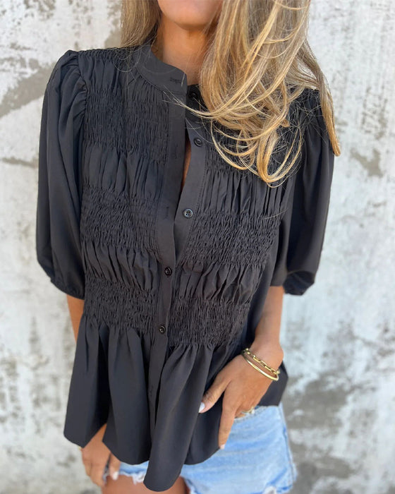 Bluzka Casual Moda Krótki Rękaw Jednolity Kolor