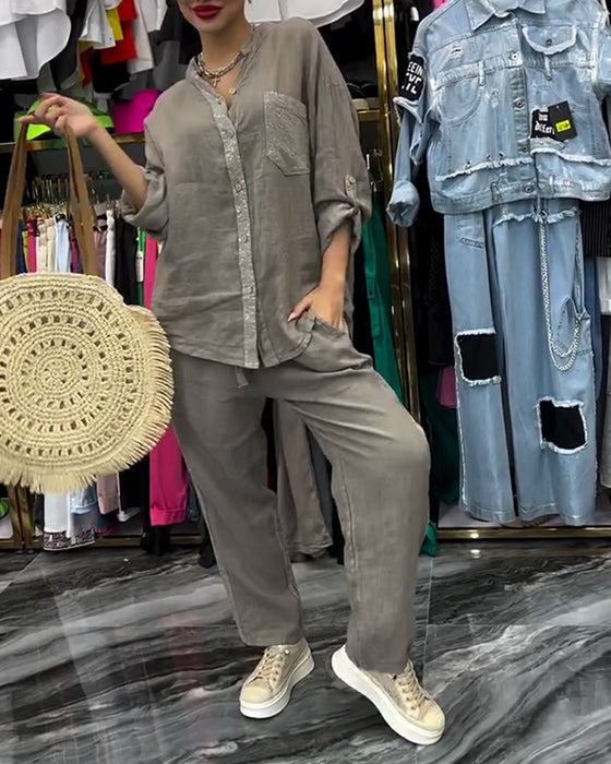 Garnitur Stójka Kieszeń Casual