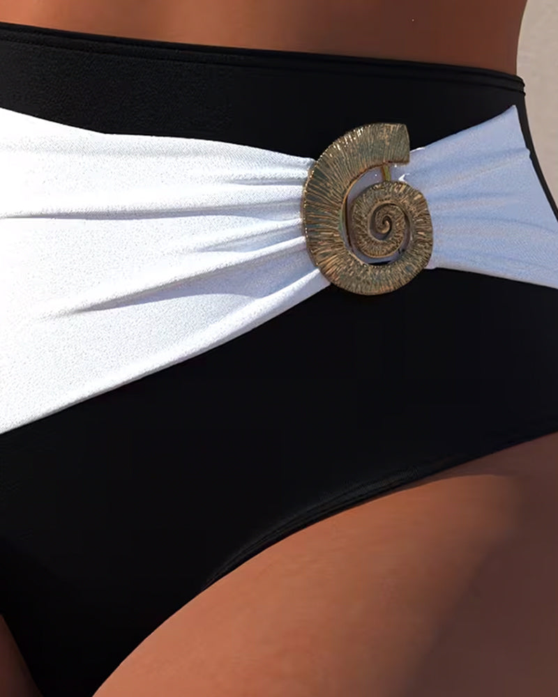 Dwuczęściowy Bikini W Stylu Color-Block