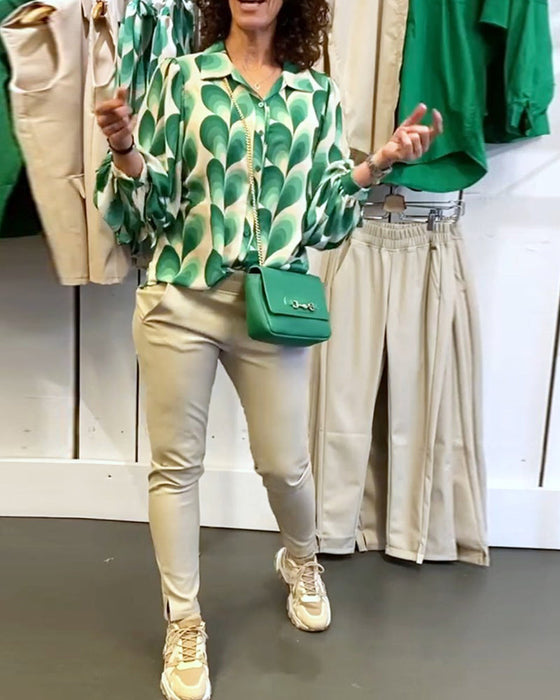 Bluzka z guzikami i nadrukiem