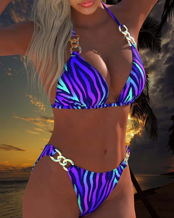 Modny strój kąpielowy bikini z nadrukiem gradientowym
