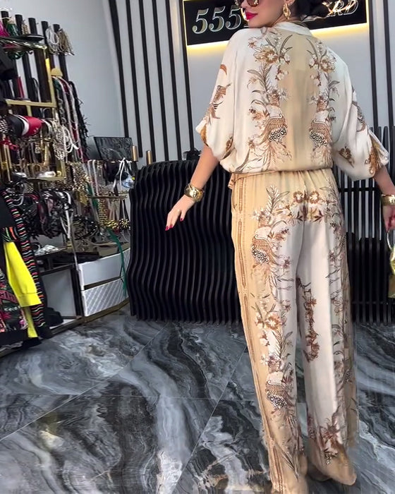 Garnitur o Szerokich Nogawkach Temperament Stójka Zamek Błyskawiczny