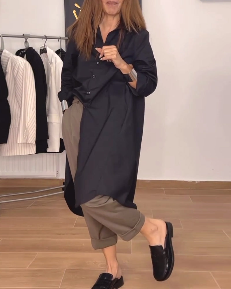 Koszula z nieregularnymi guzikami i luźnymi guzikami