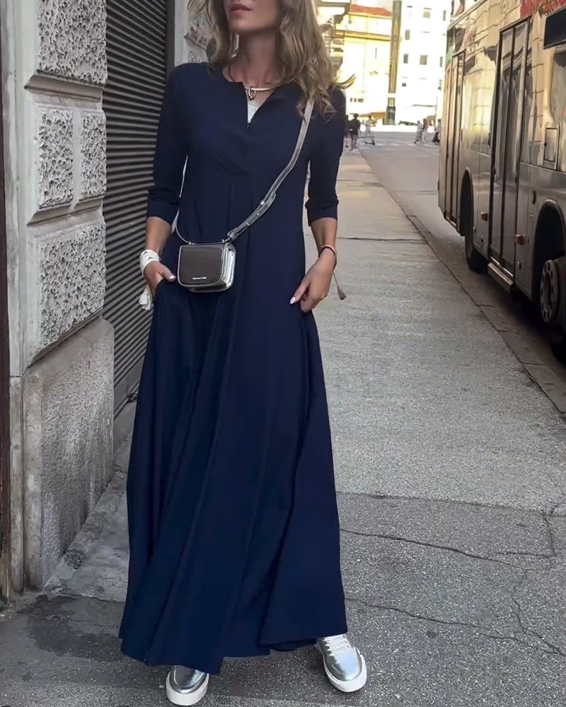 Sukienka w jednolitym kolorze