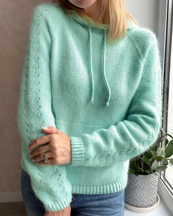 Sweter Z Kapturem Pusty Sznurek Kieszeń