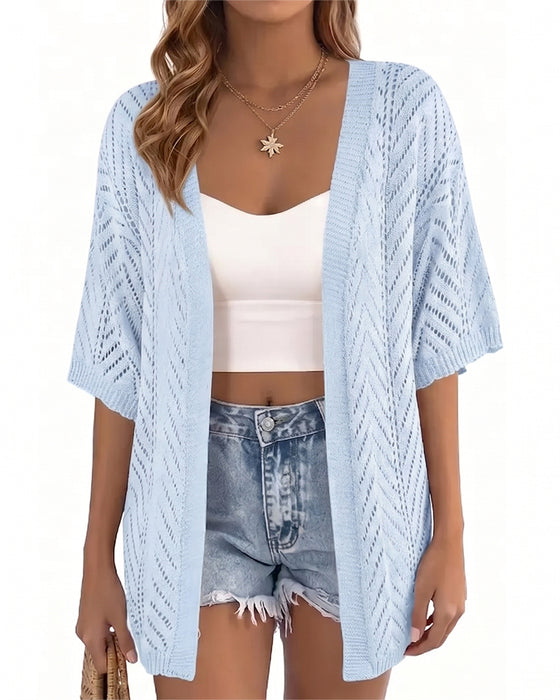 Cardigan Wycięcie Luźny Otwarty