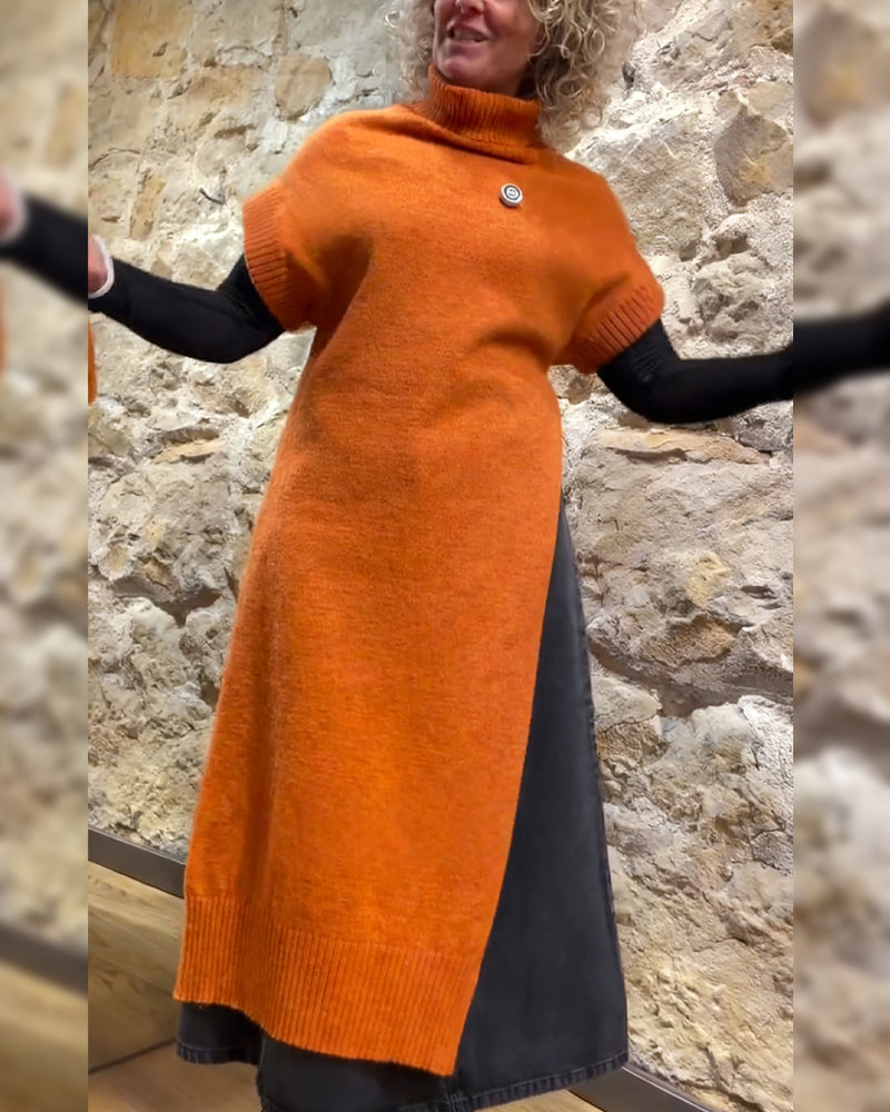 Krótki Rękaw Golf Z Rozcięciem I Golfowym Kołnierzem