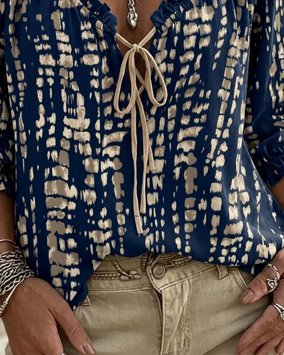 Bluzka Bohemian Ruffle Wiązanie