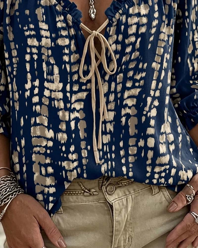 Bluzka Bohemian Ruffle Wiązanie