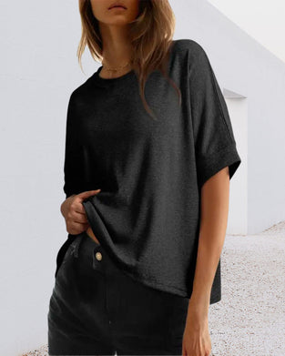 T-Shirt Nietoperz Krótki Rękaw