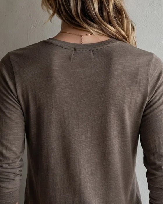 T-Shirt Dół Wiązany Długi Rękaw