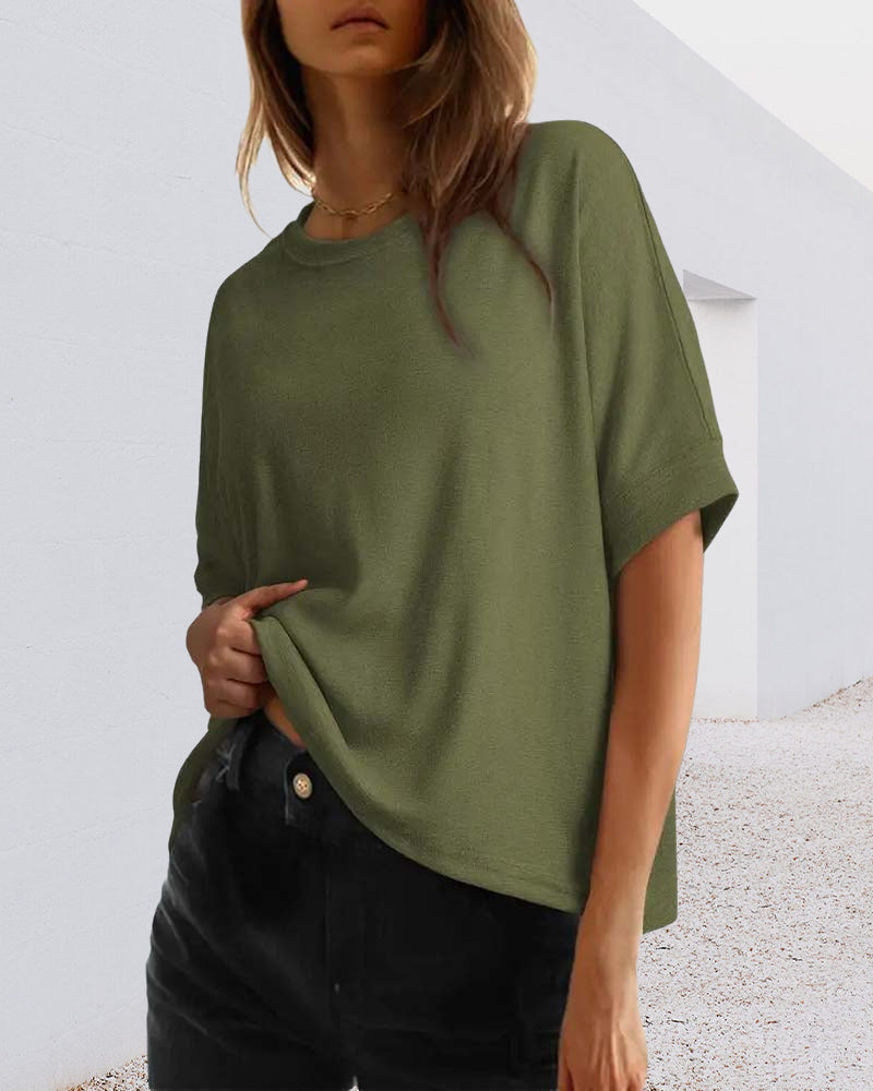 T-Shirt Nietoperz Krótki Rękaw