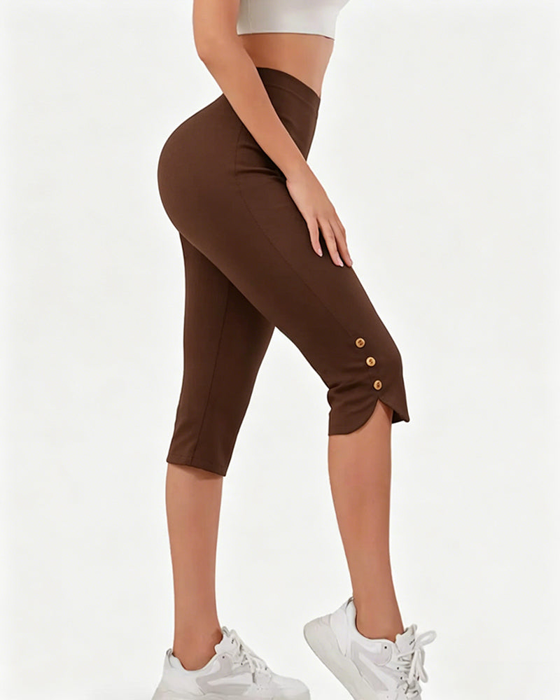 Legginsy Jednokolorowe Slim-Fit Skrócone