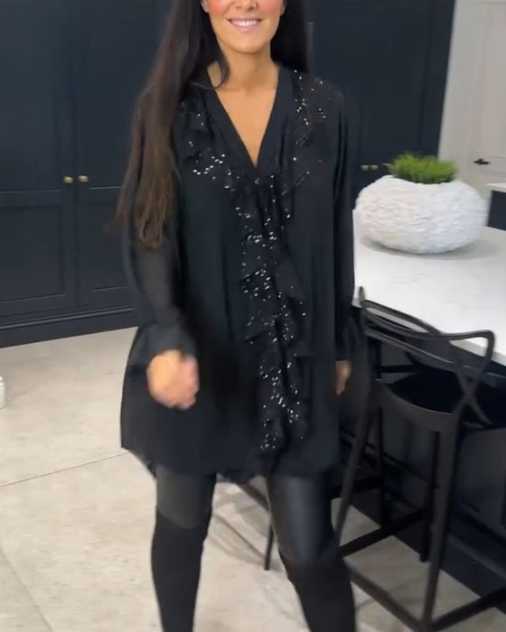 Bluzka z falbankami o eleganckim kroju