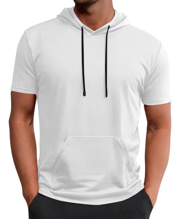 T-Shirt Kaptur Szybkie Suszenie Krótki Rękaw